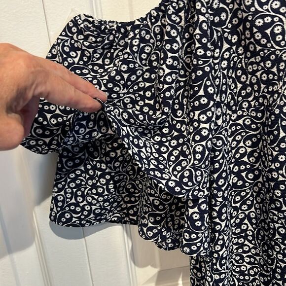 Michael Michael Kors Navy/White Short Sleeve Cold Shoulder Top Size M - Picture 5 of 12